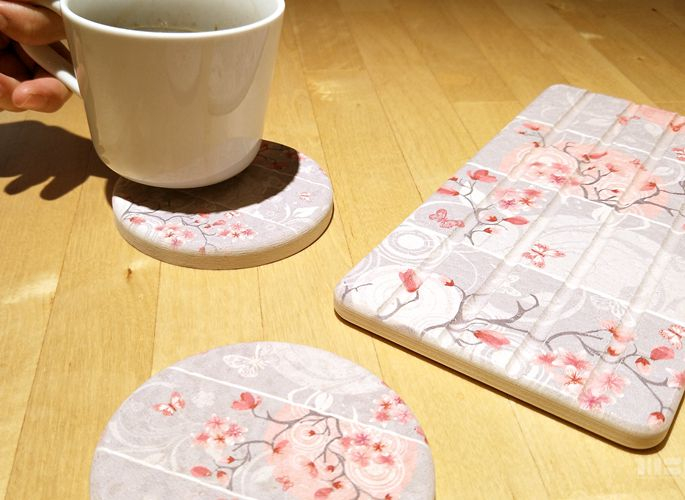 【MBM】Diatomite Coasters Gift Box _ Cherry Blossom Style