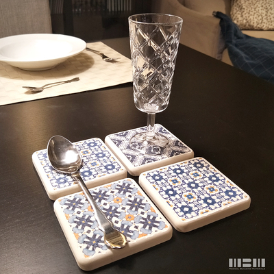 【MBM】Diatomite Coaster _ Retro Style　　　　　　　　　　　　　　　　　　　　　　　　　　　　　　　　　　　　　　　　　　　　　　　